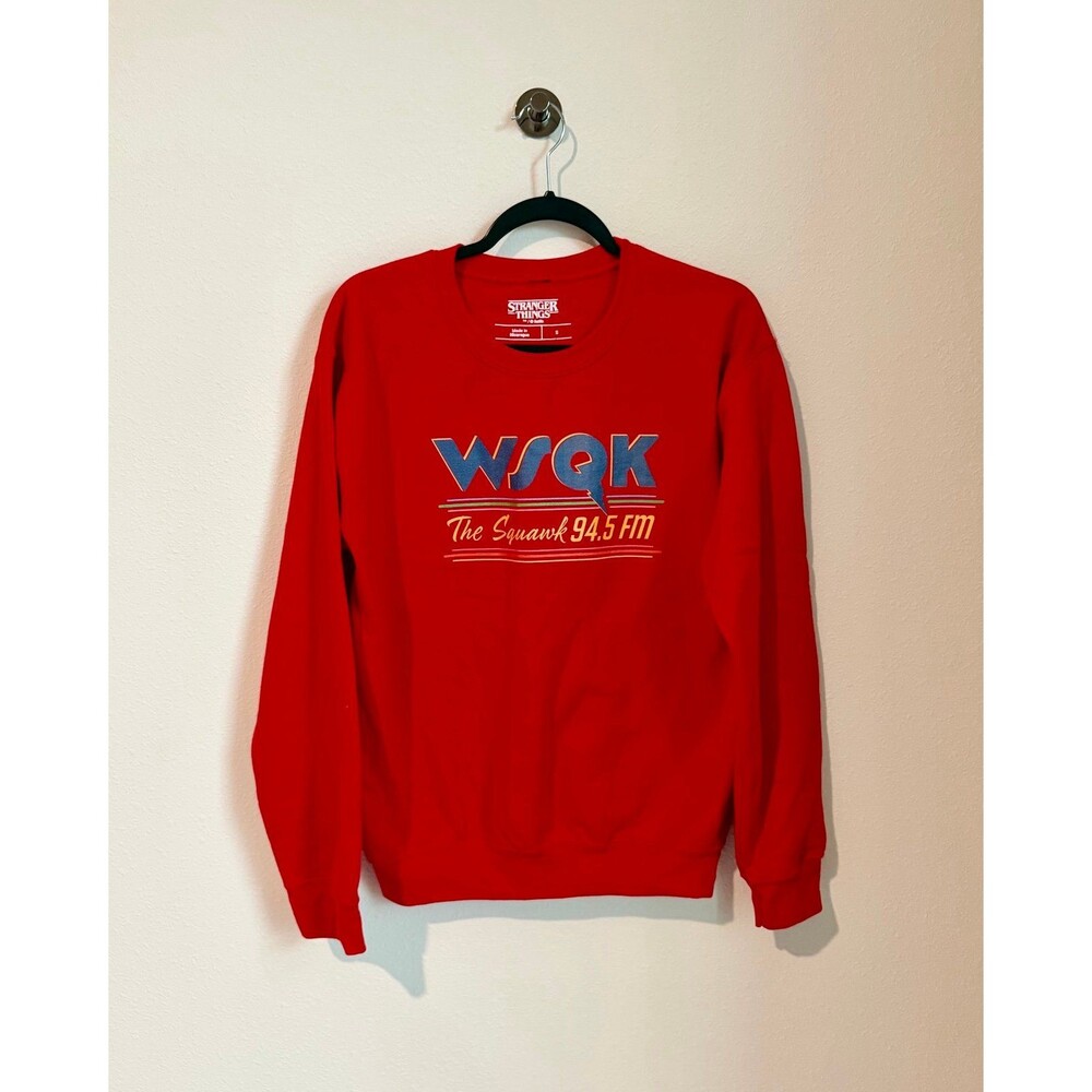 Stranger Things WSQK The Squawk Radio Station Crewneck Sweatshirt Size Small